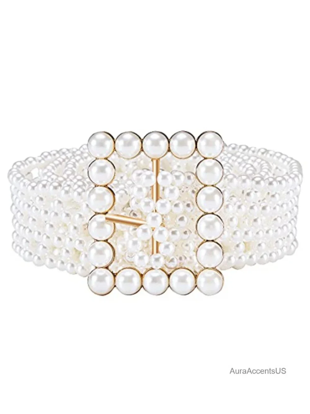 Rhinestone Pearl Belt Dress Waist Chain Bridal Waistband Formal Buckle
